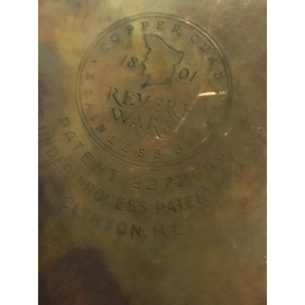VTG Revere Ware Copper Bottom Clinton I'll Stainless Steel 4 Qt Stock Pot...